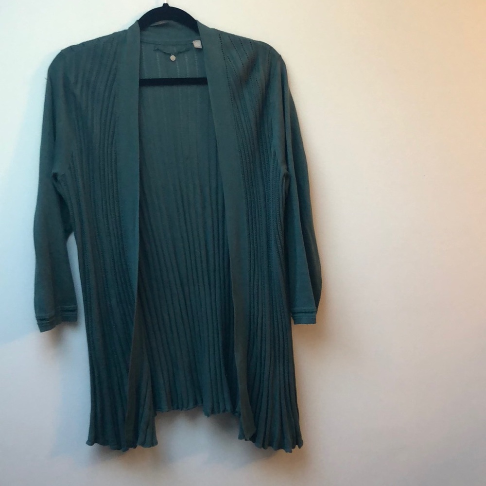 Green Anthropologie cardigan